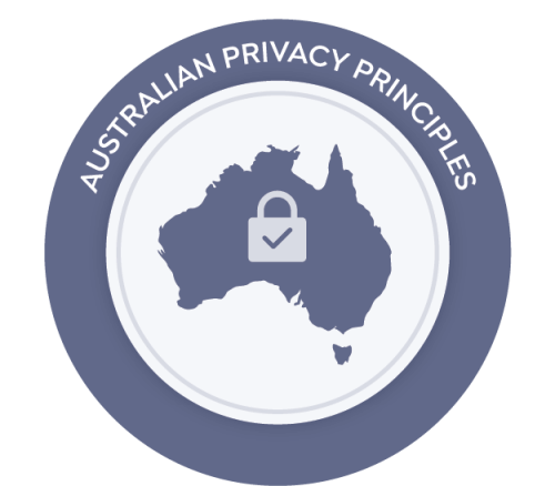 Australian Privacy Principles compliance logo showing a map of Australia with a security lock